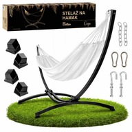 Stelaż do hamaka Go Garden metalowy ogrodowy czarny dwuosobowy 220 kg