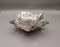 Srebrna misa dekoracyjna w kształcie liścia. Srebro 925. Bardzo stara.