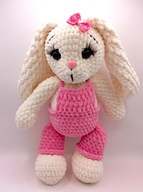 Królik w ogrodniczkach 30 cm szydełko - GOTOWY DO WYSYŁKI