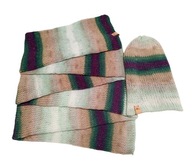 Lekki, kolorowy, połyskujący komplet - czapka i szalik, wegański, handmade