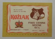 STARA ETYKIETA PIWO CIEMNE MOCNE KOŹLAK BROWAR TYCHY