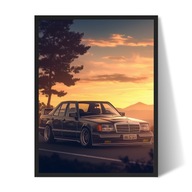 Mercedes 190e Plakat/Obraz w Ramce 40x30cm Prezent dla faceta v2