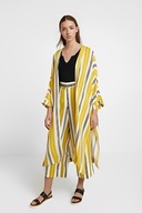 Monki paski narzutka żółta kamizelka długa kolorowa oversize kardigan maxi