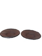 Talerzyki deserowe szklane ciemny brąz 2 sztuki Vereco | PRL, vintage