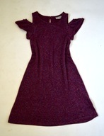 T28 NEXT Sukienka Połyskująca 116cm 6lat Bordowa