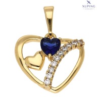 75476 ZAWIESZKA 18K POZŁACANA 23/18 MM serduszko z cyrkoniami