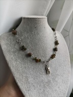 Naszyjnik - prosty z ząbkiem - rękodzieło, stal nierdzewna