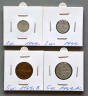 PRL 1, 2, 5B, 5 GROSZY 1949 W HOLDERACH ZESTAW 4 SZT. (1)