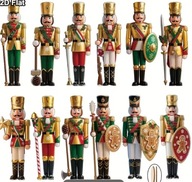 270 Drewniane ozdoby choinkowe 12 sztuk Wojsko 2D