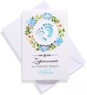Personalizowane ZAPROSZENIE na CHRZEST dla chłopca BOHO ażurowe z imieniem
