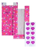 TOREBKI PAPIEROWE CUKIERKI SŁODYCZE NAKLEJKI 10 SZT