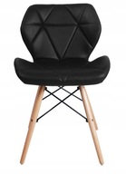 KRZESŁO SKANDYNAWSKIE TAPICEROWANE Z EKOSKÓRY DO JADALNI KUCHNI SALONU DSW