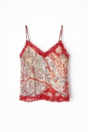 Jedwabna bluzka fairy / siren / baby-doll z koronką i 3D kwiatkami TU S/M