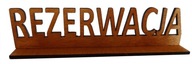 Tabliczka rezerwacja ze sklejki prosta a zarazem oryginalna i niebanalna