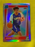 2021-22 DONRUSS OPTIC #160 CLIPPERS Jason Preston RC Rated Rookie SILVER