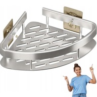 PÓŁKA ŁAZIENKOWA WISZĄCA NAROŻNA METALOWA CHROMOWANA METALOWA NOWOCZESNA