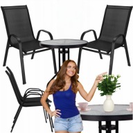 MEBLE OGRODOWE KOMPLET STÓŁ KRZESŁA MEBLE NA BALKON TARAS BERGAMO 60 MI