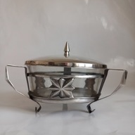 UNIKATOWA Stara polska cukiernica posrebrzana Hefra