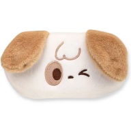 Piórnik SZKOLNY Biało Brązowy Piesek PIES Długimi Uszami Zasuwana Saszetka