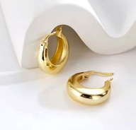 KOLCZYKI ZŁOTE OKRĄGŁE KOŁA SREBRO 925 STERLING SILVER r. 17MM Chunky Hoop