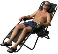 LEŻAK SKŁADANY OGRODOWY FOTEL PLAŻOWY TURYSTYCZNY STOLIK ZAGŁÓWEK SOLIDNY