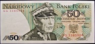 Polska bankn.50zł.K.Świerczewski 1988 ser.GG UNC