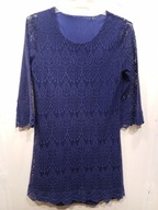 sukienka granatowa koronka