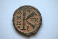 Bizancjum Maurycy Tyberiusz Cyzicus 582-602 AD pół folis (20 nummi)