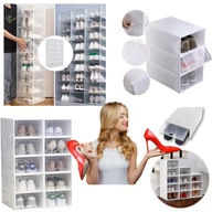 10X PUDEŁKO SZAFKA ORGANIZER POJEMNIK NA BUTY PRZEŹROCZYSTE PLASTIKOWE