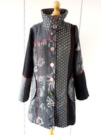 ŻAKARDOWY KOLOROWY PŁASZCZYK 38/40