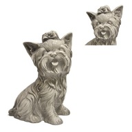 GIPSOWY PIESEK YORK Z KOKARDĄ FIGURKA PSA Z GIPSU PREZENT OZDOBA KOLORY