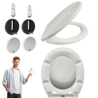 DESKA WC SEDESOWA UNIWERSALNA WOLNOOPADAJĄCA TWARDA MOCNA BIAŁA POKRYWA