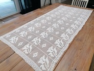 PRACA RĘCZNA SZYDEŁKO BAWEŁNIANA ZAZDROSTKA FIRANKA OBRUS TULIPANY 86x190