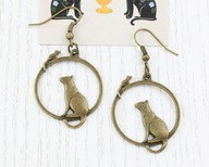 Kolczyki KOTY KOŁA kółka kotki vintage retro aesthetic boho gypsy CAT001