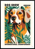 A2 PLAKAT OBRAZ PIES BEAGLE DOG SHOW OREGON INTERNATIONAL CHAMPIONSHIP