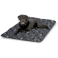Legowisko dla Psa Kota 120x80 cm |Grafit srebrne kości Niskie Mata Poduszka