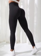 Legginsy modelujące efekt PUSH-UP wysoki stan damskie czarne