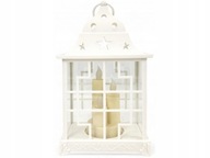 LAMPION ŚWIECZNIK OZDOBNY GWIAZDKI BIAŁY LED + BATERIE GRATIS