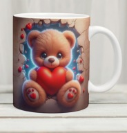 Kubek z misiem, miś z sercem