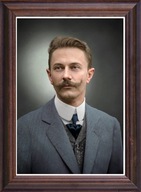 Obraz Tadeusz Wenda portret w drewnianej ramie ze szkłem