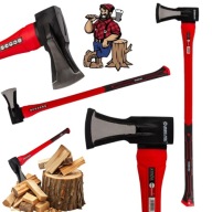 SIEKIERA ROZŁUPUJĄCA DUŻA 3KG Z KLINEM TOPOREK DO RĄBANIA DREWNA 85CM XL