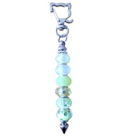 Modułowy brelok z koralikami w kocie łapki - jasnożółty