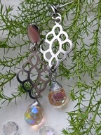 Kolczyki z kryształków. Rękodzieło.