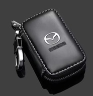 MAZDA BRELOK ETUI NA KLUCZYKI SKÓRA CHROM NOWOCZESNY DESIGN CZARNY
