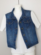 Kamizelka jeansowa damska denim rozmiar 42 niebieska