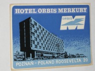 HOTEL ORBIS MERKURY POZNAŃ naklejka z PRL