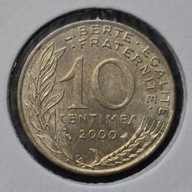 *FRANCJA [0113]*10 centymów CENTIMES 2000 Piąta Republika, Marianna Rośliny