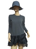 BIZUU TUNIKA sukienka z falbaną koronką 36