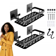 PÓŁKA ŁAZIENKOWA WISZĄCA NAROŻNA POD PRYSZNIC SAMOPRZYLEPNA KUCHNIA 2 SZT