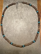 Naszyjnik męski handmade Kokos Turkus